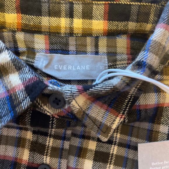 Everlane The Boxy Flannel Casual Button Down Shirt in Plaid XS NWT - Picture 12 of 13
